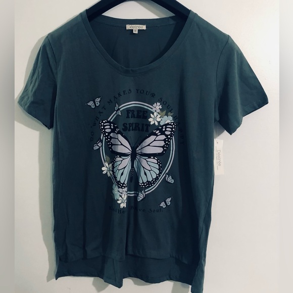 Desiree Tops - Top Do What Makes Your Soul Happy Free Spirit Kind heart Brave Soul green. XL
